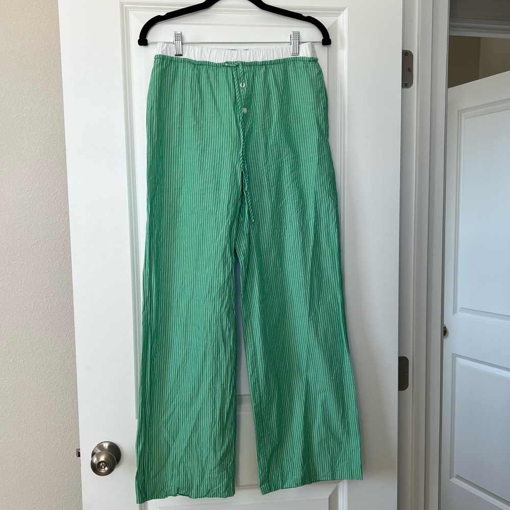 ZARA Green Striped Pants